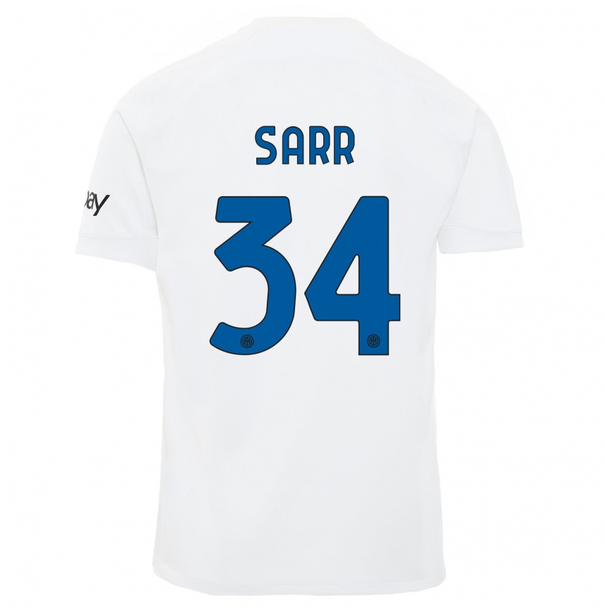 Niño Fútbol Camiseta Amadou Sarr #34 Blanco 2ª Equipación 2023/24