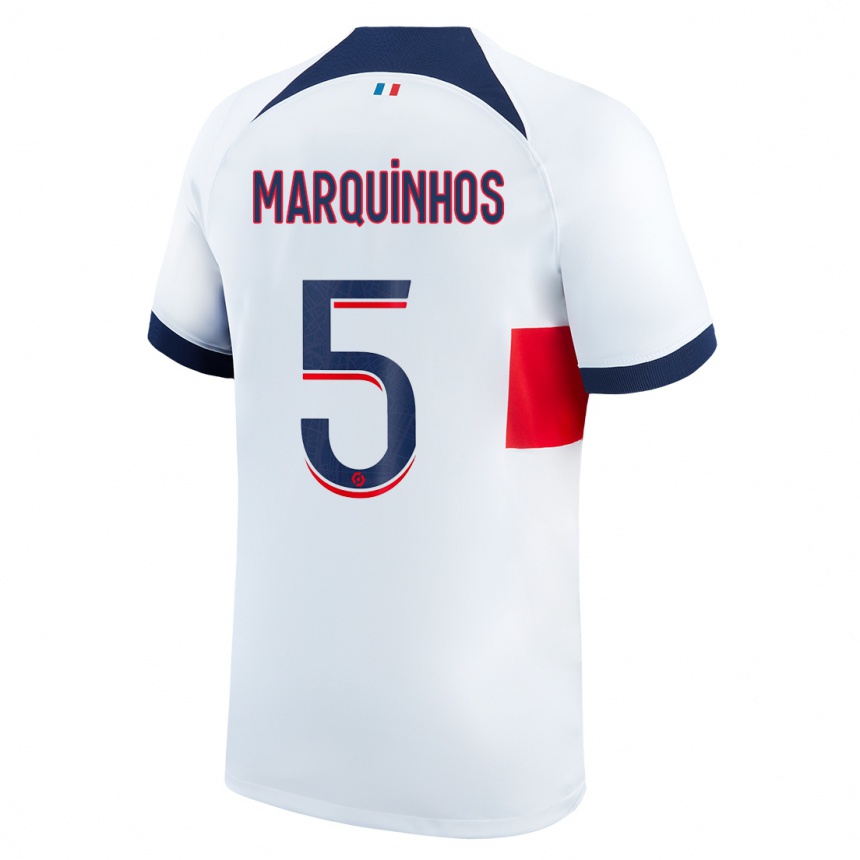 Niño Fútbol Camiseta Marquinhos #5 Blanco 2ª Equipación 2023/24