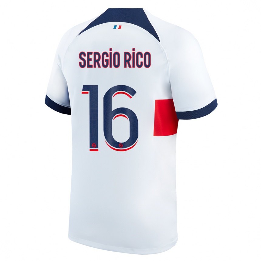 Niño Fútbol Camiseta Sergio Rico #16 Blanco 2ª Equipación 2023/24