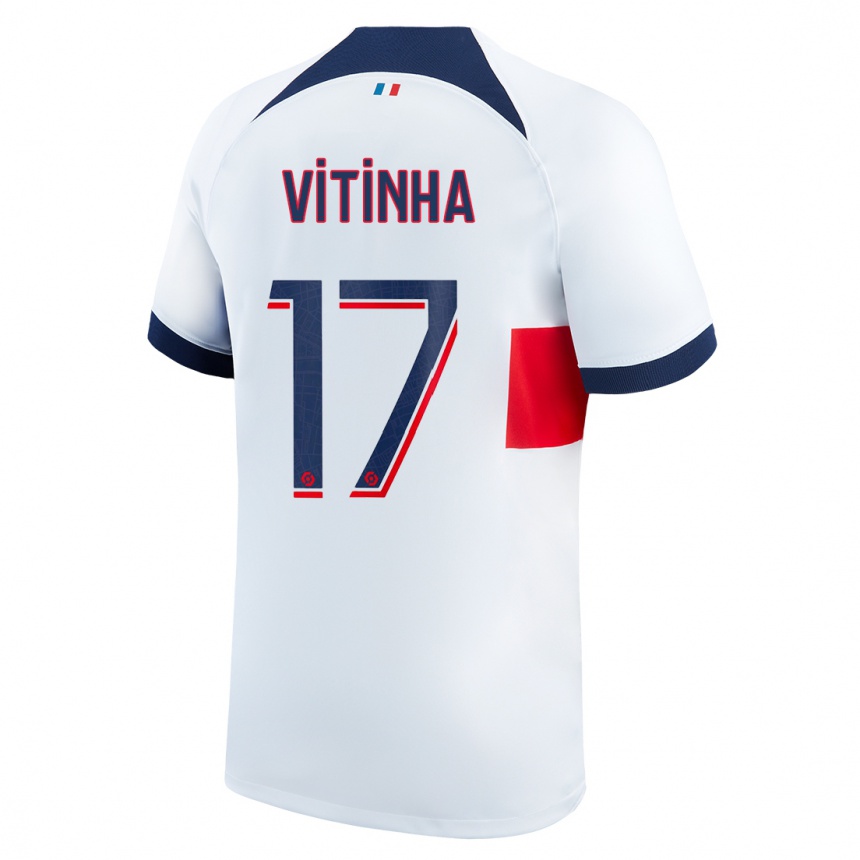 Niño Fútbol Camiseta Vitinha #17 Blanco 2ª Equipación 2023/24