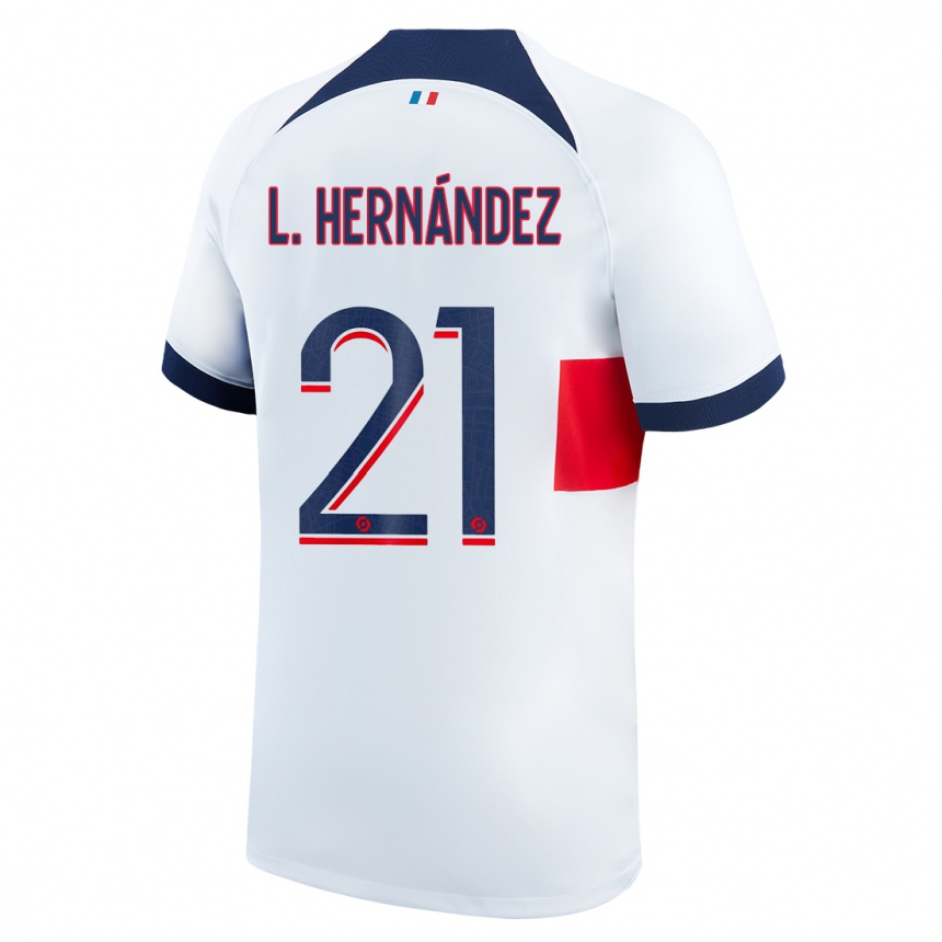 Niño Fútbol Camiseta Lucas Hernández #21 Blanco 2ª Equipación 2023/24