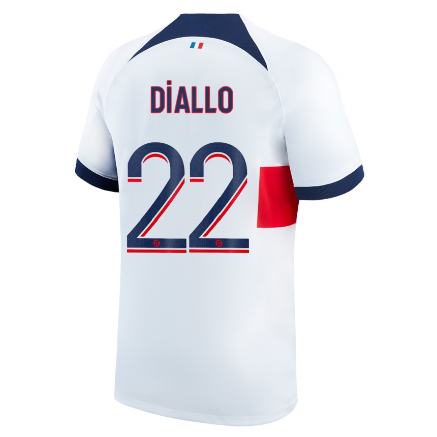 Niño Fútbol Camiseta Abdou Diallo #22 Blanco 2ª Equipación 2023/24