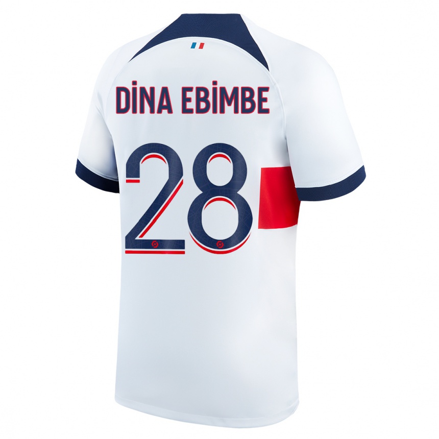 Niño Fútbol Camiseta Eric Junior Dina Ebimbe #28 Blanco 2ª Equipación 2023/24