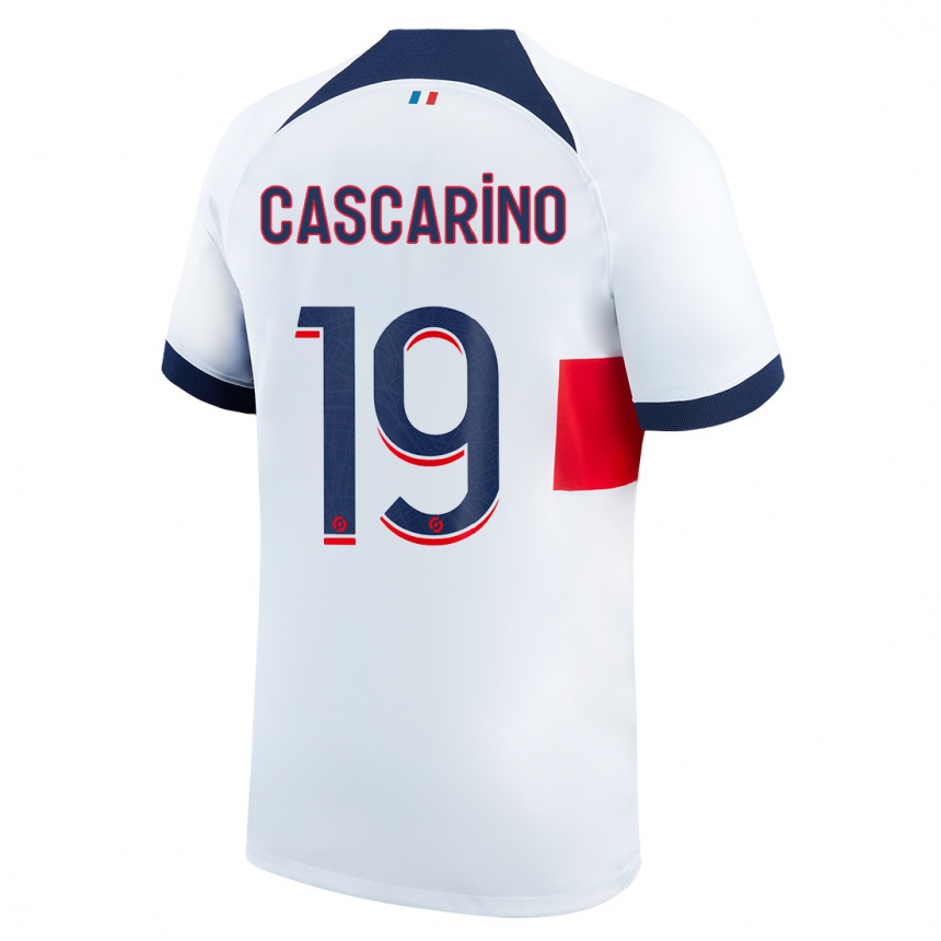 Niño Fútbol Camiseta Estelle Cascarino #19 Blanco 2ª Equipación 2023/24