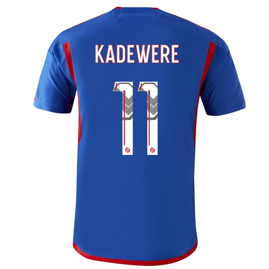 Niño Fútbol Camiseta Tino Kadewere #11 Azul Rojo 2ª Equipación 2023/24