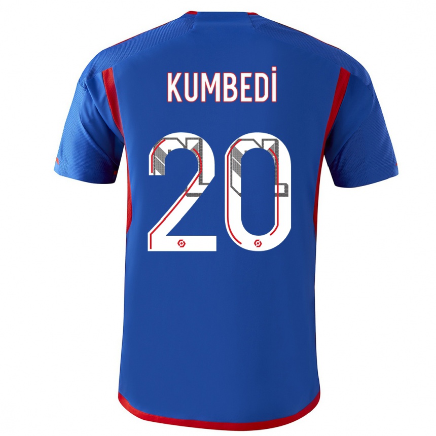 Niño Fútbol Camiseta Saël Kumbedi #20 Azul Rojo 2ª Equipación 2023/24