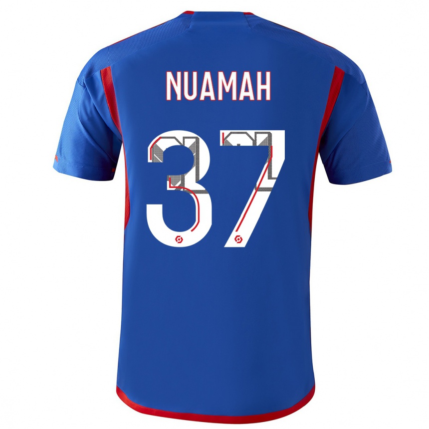 Niño Fútbol Camiseta Ernest Nuamah #37 Azul Rojo 2ª Equipación 2023/24