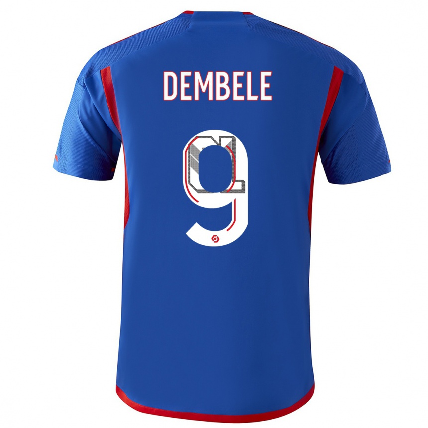 Niño Fútbol Camiseta Moussa Dembele #9 Azul Rojo 2ª Equipación 2023/24