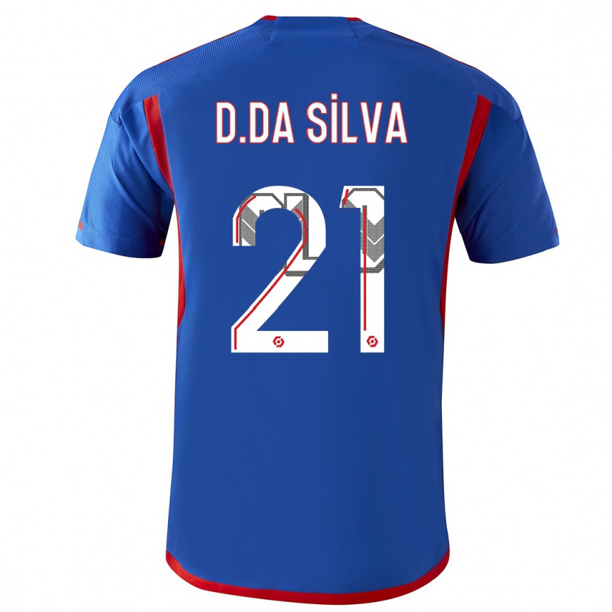 Niño Fútbol Camiseta Damien Da Silva #21 Azul Rojo 2ª Equipación 2023/24