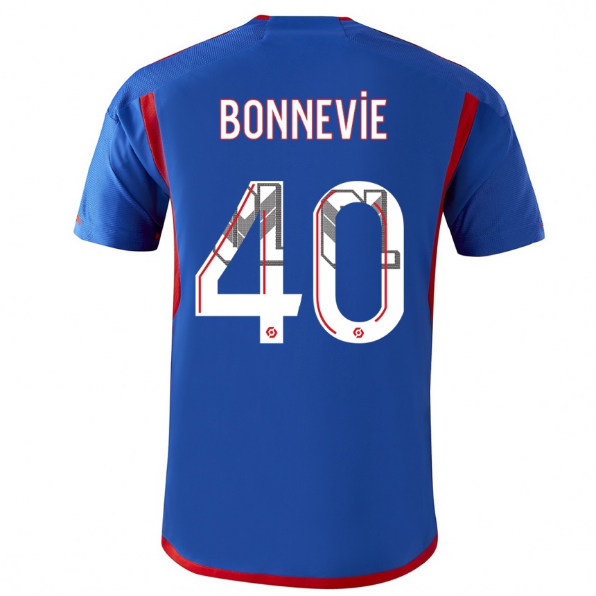 Niño Fútbol Camiseta Kayne Bonnevie #40 Azul Rojo 2ª Equipación 2023/24