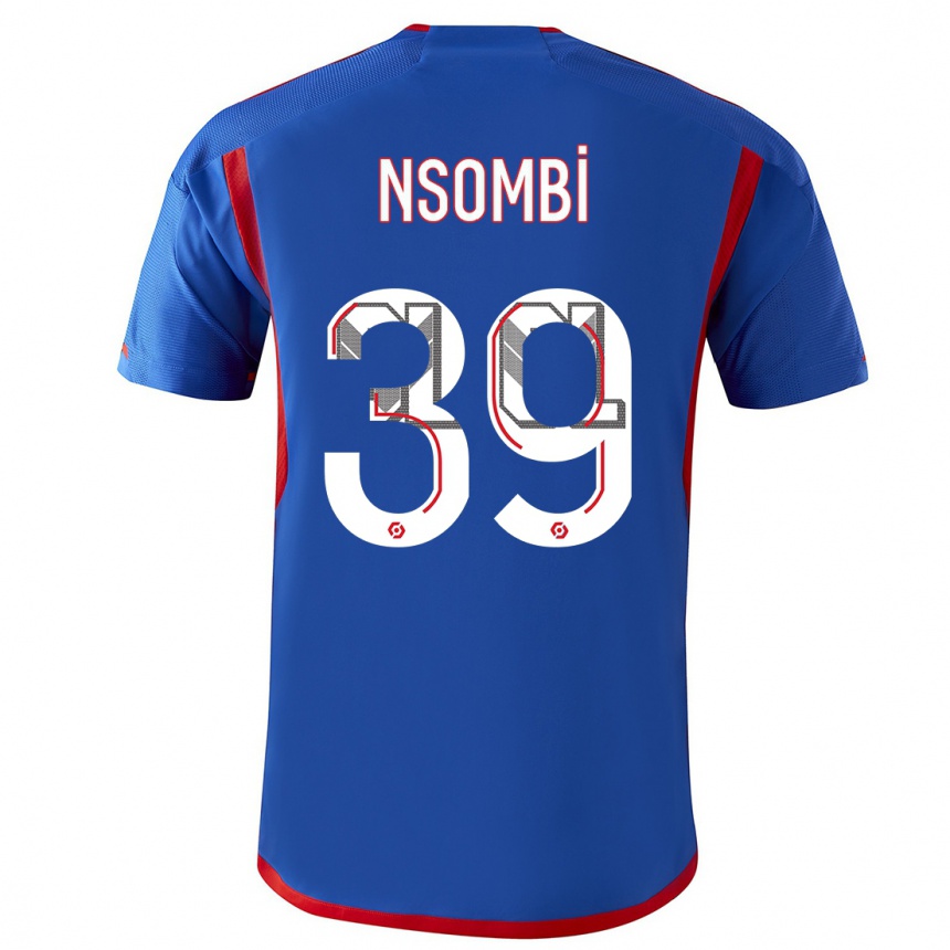 Niño Fútbol Camiseta Gael Nsombi #39 Azul Rojo 2ª Equipación 2023/24