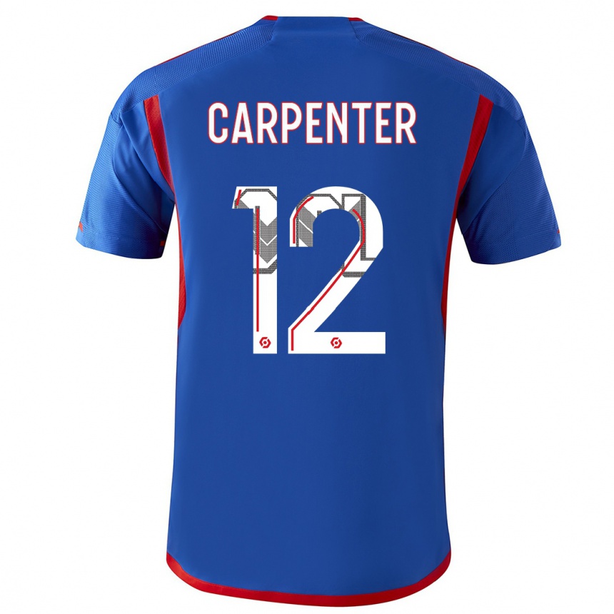 Niño Fútbol Camiseta Ellie Carpenter #12 Azul Rojo 2ª Equipación 2023/24