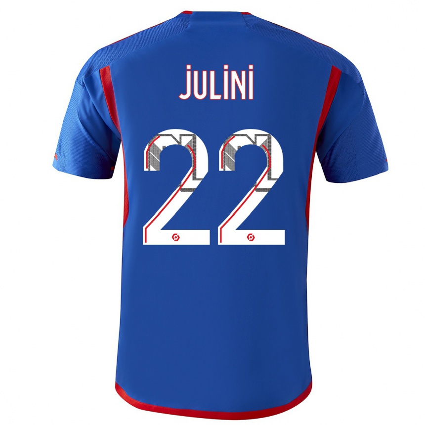 Niño Fútbol Camiseta Sally Julini #22 Azul Rojo 2ª Equipación 2023/24