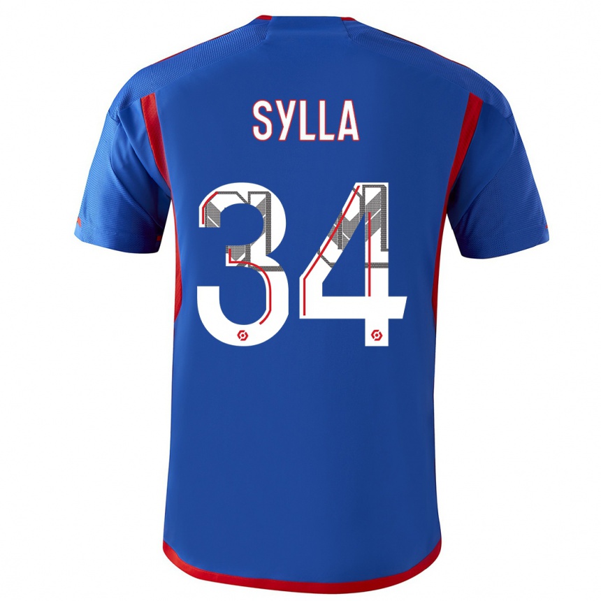 Niño Fútbol Camiseta Kysha Sylla #34 Azul Rojo 2ª Equipación 2023/24