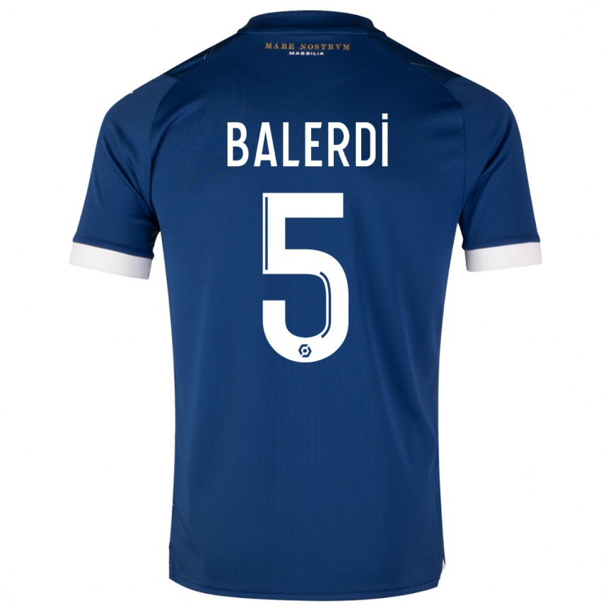 Niño Fútbol Camiseta Leonardo Balerdi #5 Azul Oscuro 2ª Equipación 2023/24