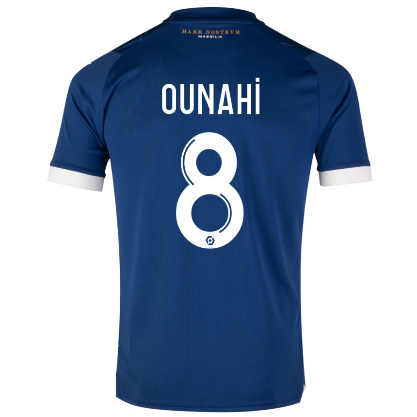 Niño Fútbol Camiseta Azzedine Ounahi #8 Azul Oscuro 2ª Equipación 2023/24