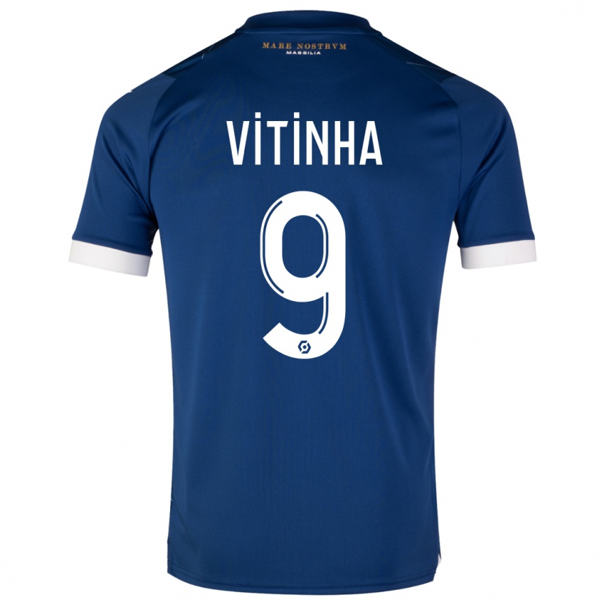 Niño Fútbol Camiseta Vitinha #9 Azul Oscuro 2ª Equipación 2023/24