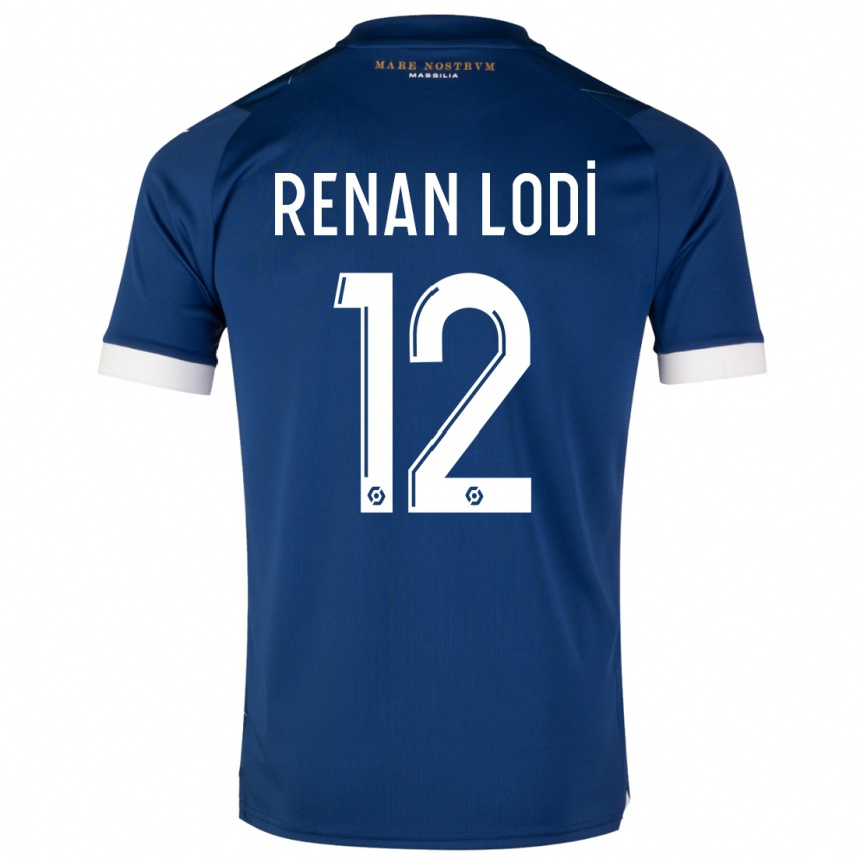 Niño Fútbol Camiseta Renan Lodi #12 Azul Oscuro 2ª Equipación 2023/24