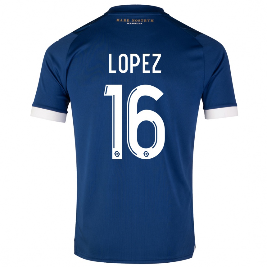 Niño Fútbol Camiseta Pau Lopez #16 Azul Oscuro 2ª Equipación 2023/24
