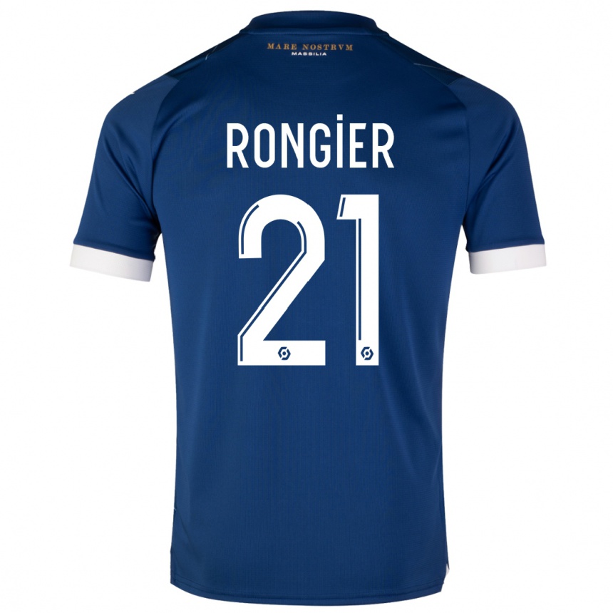 Niño Fútbol Camiseta Valentin Rongier #21 Azul Oscuro 2ª Equipación 2023/24