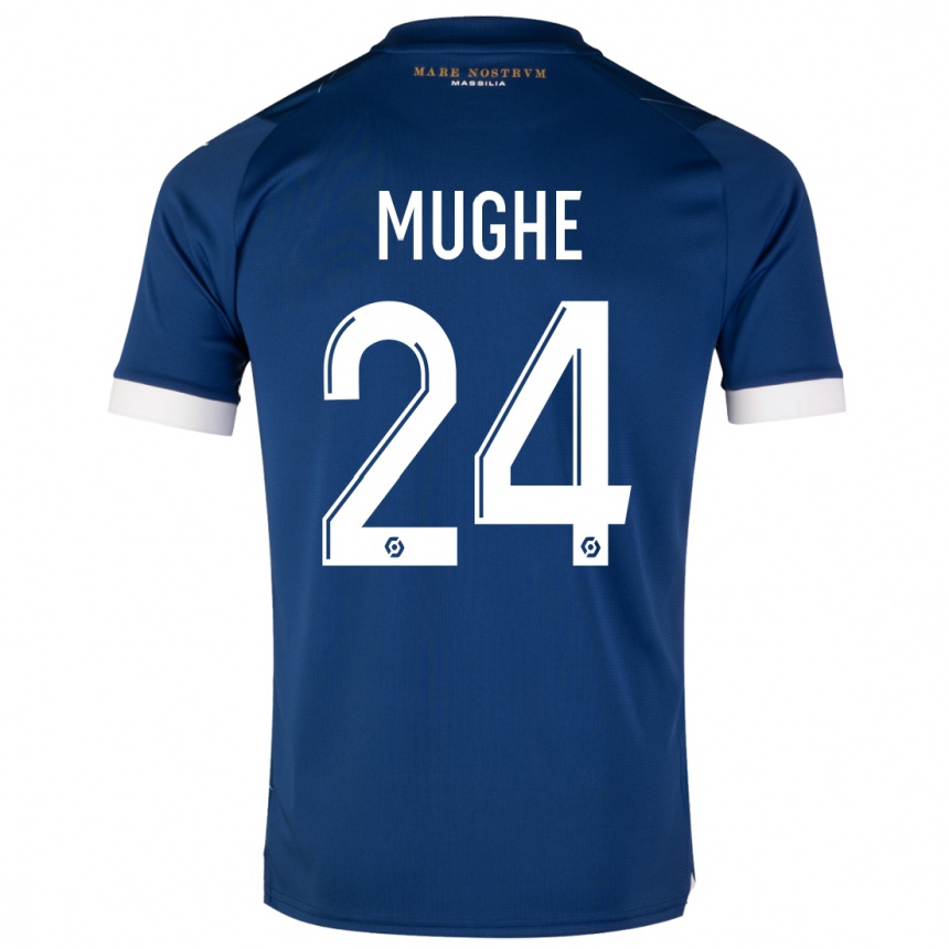 Niño Fútbol Camiseta François Mughe #24 Azul Oscuro 2ª Equipación 2023/24