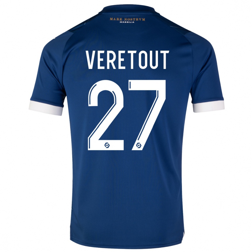 Niño Fútbol Camiseta Jordan Veretout #27 Azul Oscuro 2ª Equipación 2023/24