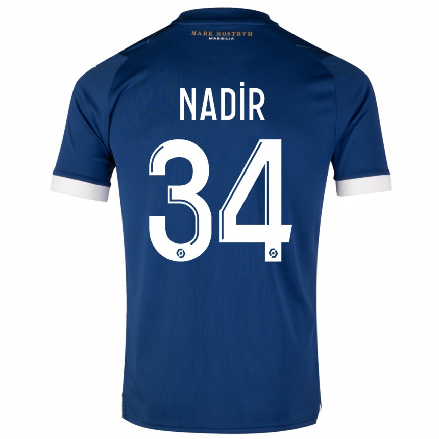 Niño Fútbol Camiseta Bilal Nadir #34 Azul Oscuro 2ª Equipación 2023/24