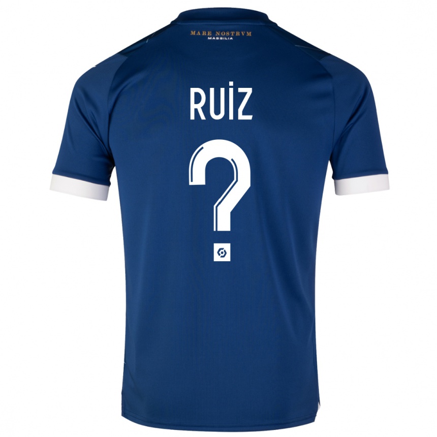 Niño Fútbol Camiseta Pedro Ruiz #0 Azul Oscuro 2ª Equipación 2023/24