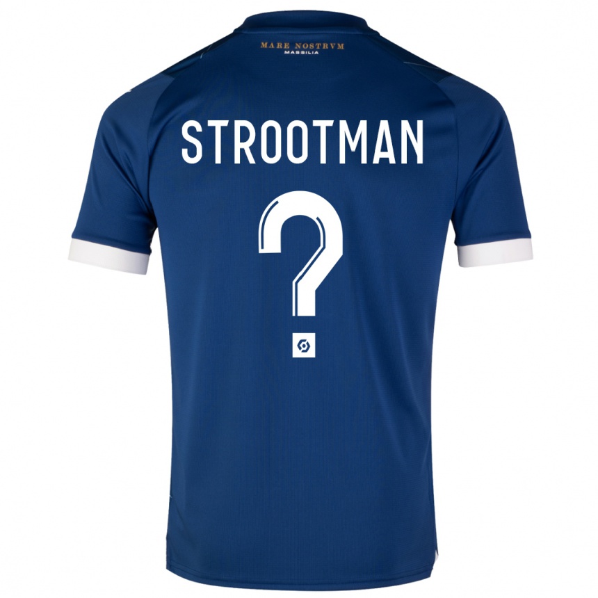 Niño Fútbol Camiseta Kevin Strootman #0 Azul Oscuro 2ª Equipación 2023/24