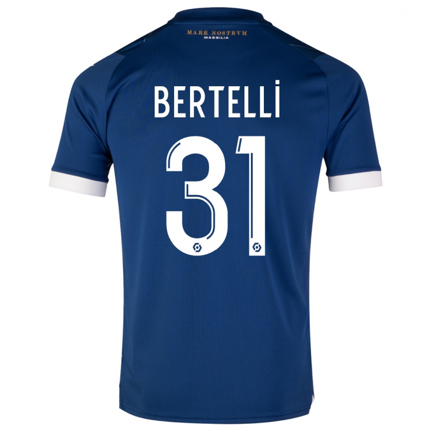 Niño Fútbol Camiseta Ugo Bertelli #31 Azul Oscuro 2ª Equipación 2023/24