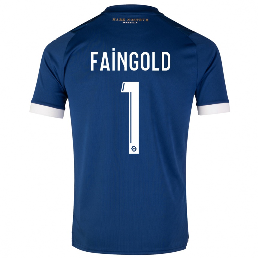 Niño Fútbol Camiseta Abbie Faingold #1 Azul Oscuro 2ª Equipación 2023/24