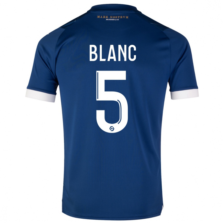 Niño Fútbol Camiseta Amandine Blanc #5 Azul Oscuro 2ª Equipación 2023/24