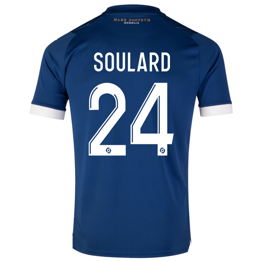 Niño Fútbol Camiseta Amandine Soulard #24 Azul Oscuro 2ª Equipación 2023/24