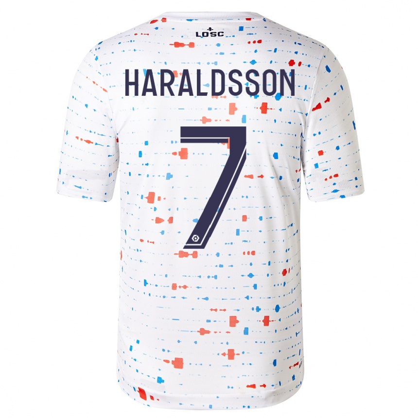 Niño Fútbol Camiseta Hákon Arnar Haraldsson #7 Blanco 2ª Equipación 2023/24