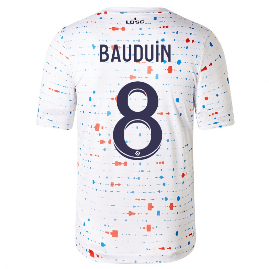 Niño Fútbol Camiseta Justine Bauduin #8 Blanco 2ª Equipación 2023/24