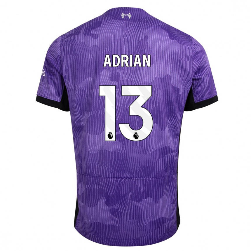 Niño Fútbol Camiseta Adrian #13 Púrpura Equipación Tercera 2023/24