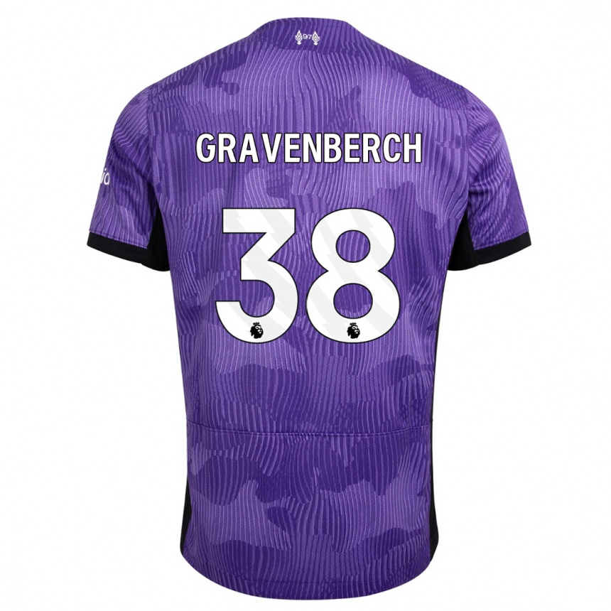 Niño Fútbol Camiseta Ryan Gravenberch #38 Púrpura Equipación Tercera 2023/24