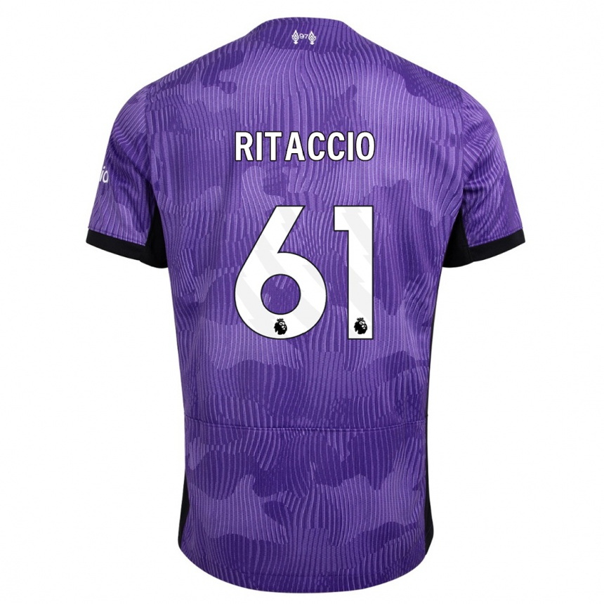 Niño Fútbol Camiseta Matteo Ritaccio #61 Púrpura Equipación Tercera 2023/24