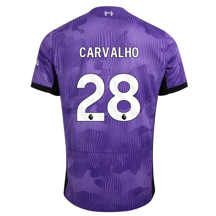 Niño Fútbol Camiseta Fabio Carvalho #28 Púrpura Equipación Tercera 2023/24