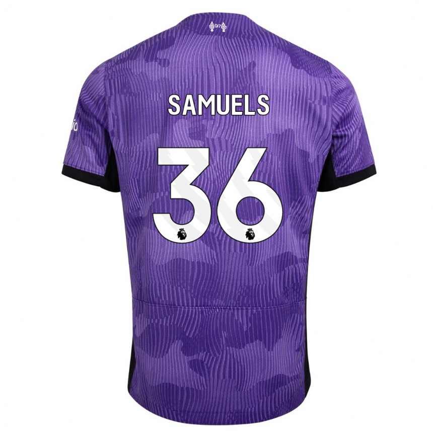 Niño Fútbol Camiseta Kerron Samuels #36 Púrpura Equipación Tercera 2023/24