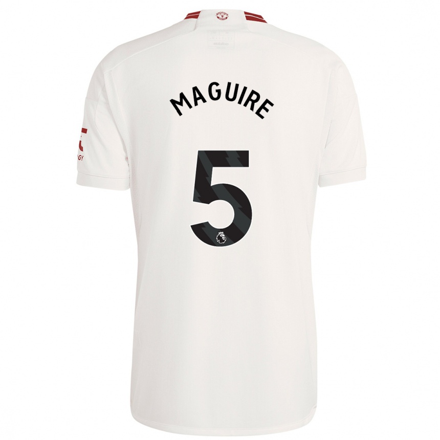 Niño Fútbol Camiseta Harry Maguire #5 Blanco Equipación Tercera 2023/24