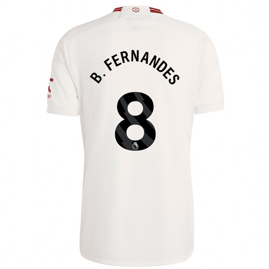 Niño Fútbol Camiseta Bruno Fernandes #8 Blanco Equipación Tercera 2023/24