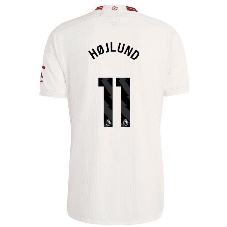 Niño Fútbol Camiseta Rasmus Højlund #11 Blanco Equipación Tercera 2023/24