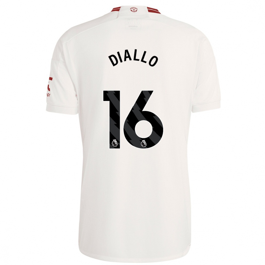 Niño Fútbol Camiseta Amad Diallo #16 Blanco Equipación Tercera 2023/24