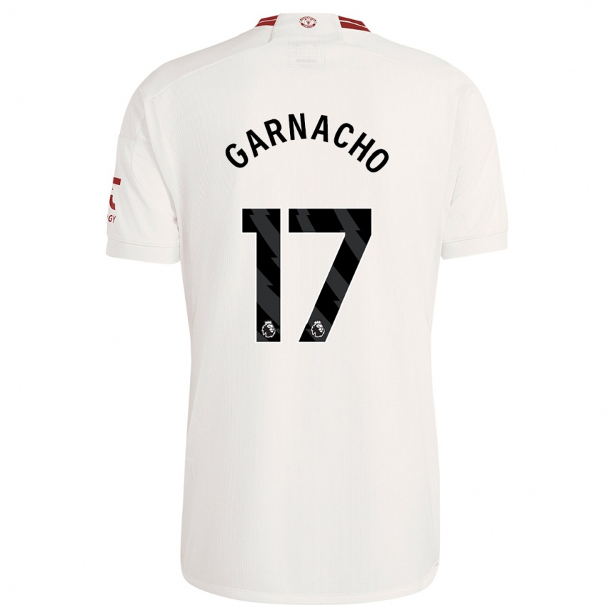 Niño Fútbol Camiseta Alejandro Garnacho #17 Blanco Equipación Tercera 2023/24