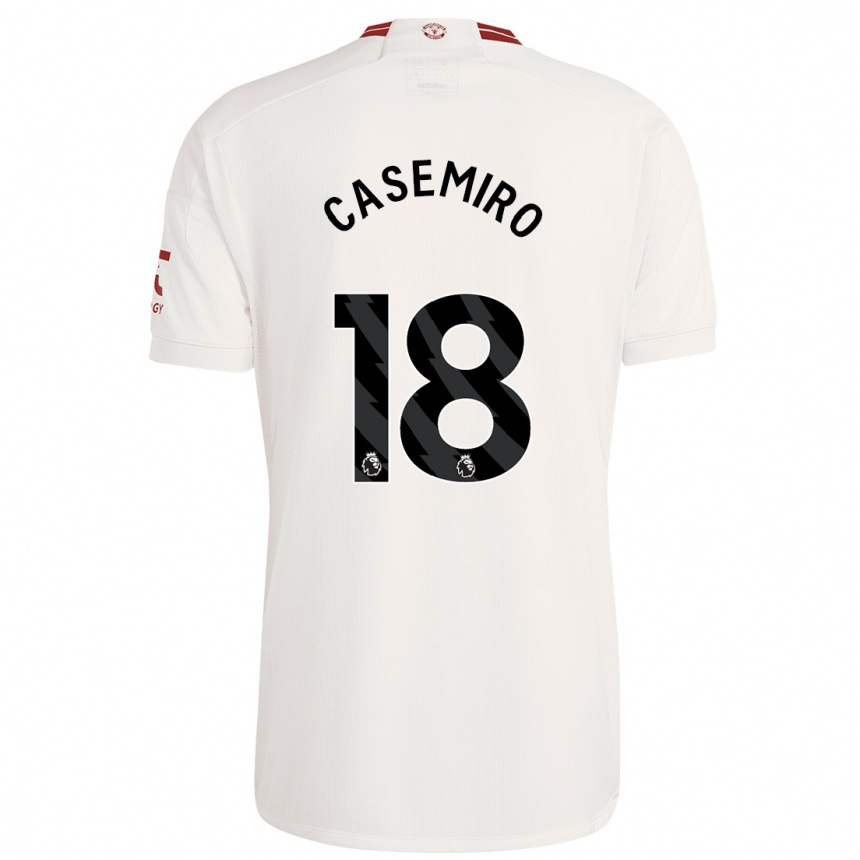 Niño Fútbol Camiseta Casemiro #18 Blanco Equipación Tercera 2023/24