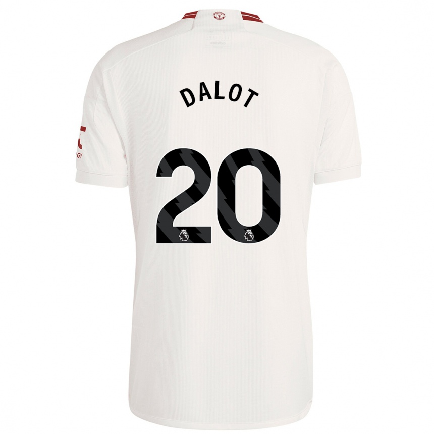 Niño Fútbol Camiseta Diogo Dalot #20 Blanco Equipación Tercera 2023/24