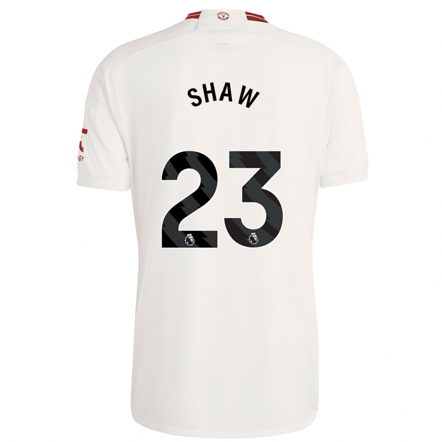 Niño Fútbol Camiseta Luke Shaw #23 Blanco Equipación Tercera 2023/24