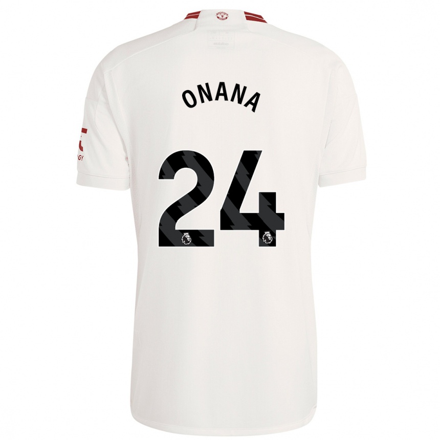 Niño Fútbol Camiseta André Onana #24 Blanco Equipación Tercera 2023/24