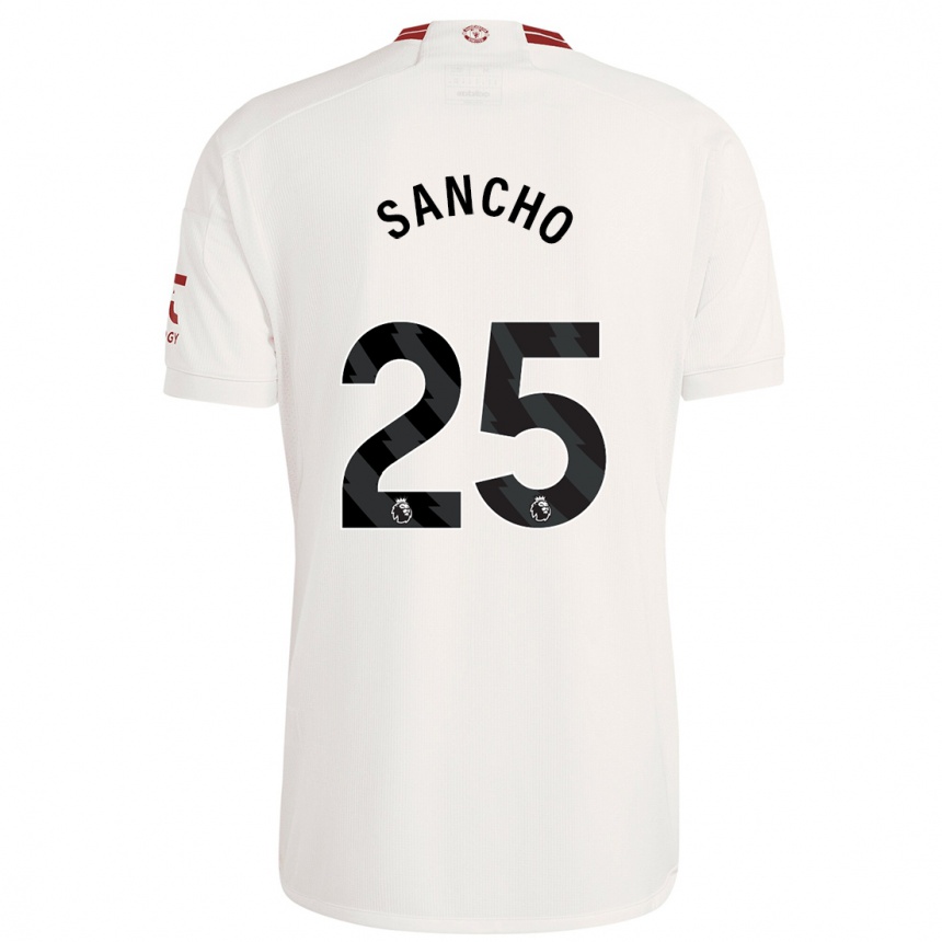Niño Fútbol Camiseta Jadon Sancho #25 Blanco Equipación Tercera 2023/24